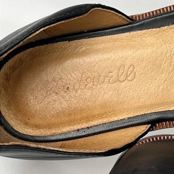 Madewell The Kinsley D'Orsay Flat in Woven Leather Open Round Toe Size 7.5 Black - Picture 9 of 15